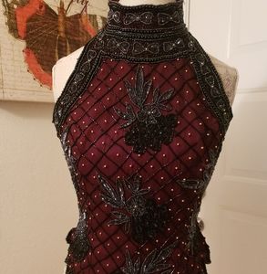 PAPELL BOUTIQUE BURGUNDY AND BLACK WITH SEQUINS